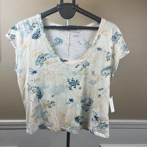 Pilcro Blue and Cream Short Sleeve Tee NWT